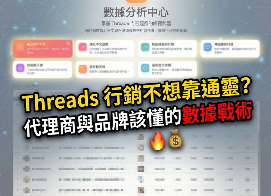 Threads 行銷怎麼做?不靠通靈的品牌與代理商數據戰術